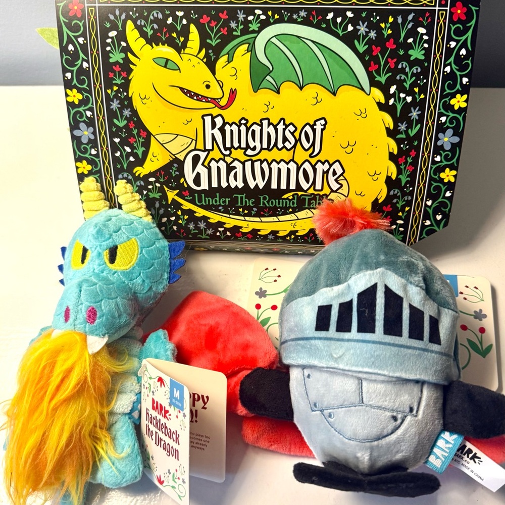 NWT, BarkBox, Dragon and Knight Dog Toy Bundle